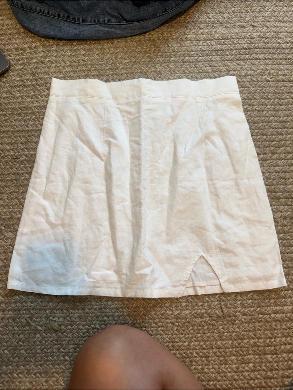Peppermayo White Mini Skirt with Front Notch